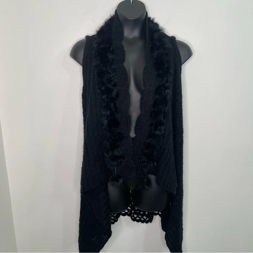 Adore Faux Fur Wool Asymmetrical vest in size Small